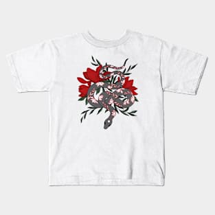 Snake and Magnolias (Colour) Kids T-Shirt